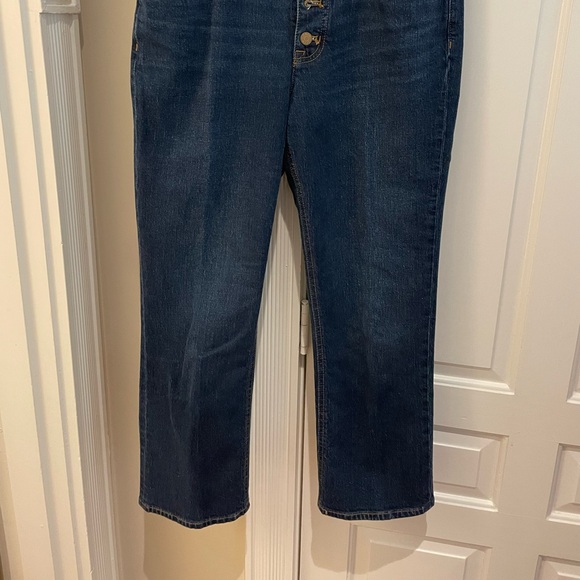 J Crew Factory Mid Rise Crop Flare with Button Fly - EUC - Picture 2 of 6